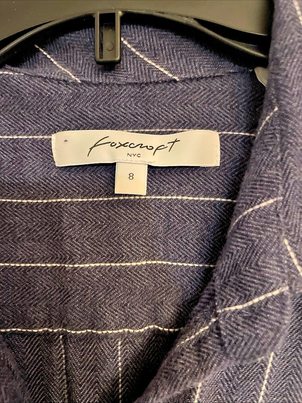 Foxcroft Striped Button Down Top in Blue Size 8